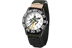 Kid's Plastic Time Teacher Watch, Analog Quartz Nylon Strap Watch