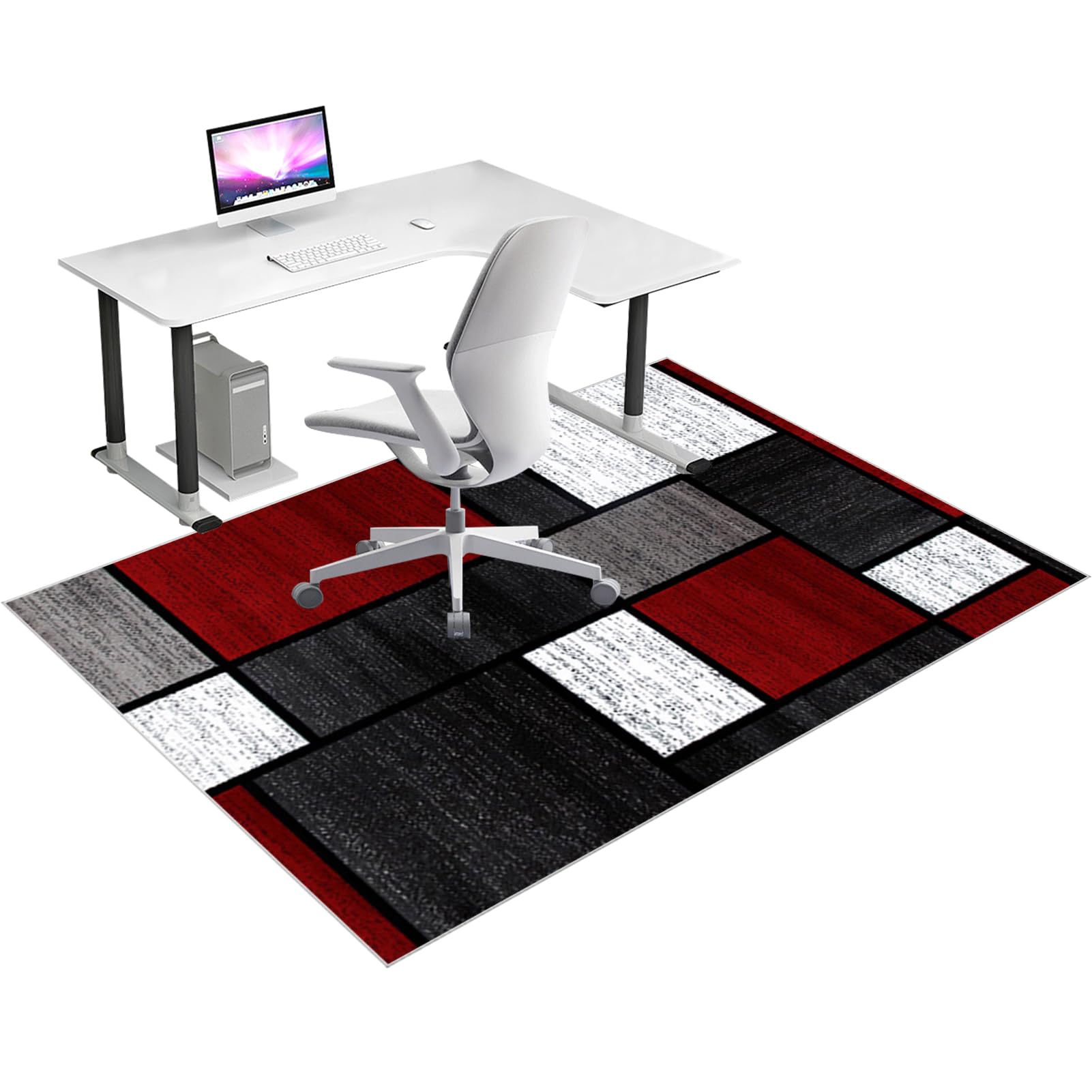 Bodenschutzmatte Bürostuhl für Hartböden und Teppich, Gaming Stuhlmatten für Hartholzböden, Bodenmatte für Rollstühle, rutschfest 80 x 120 cm Unterlage Schreibtischstuhl, Teppich Unterlage-Kratzfest