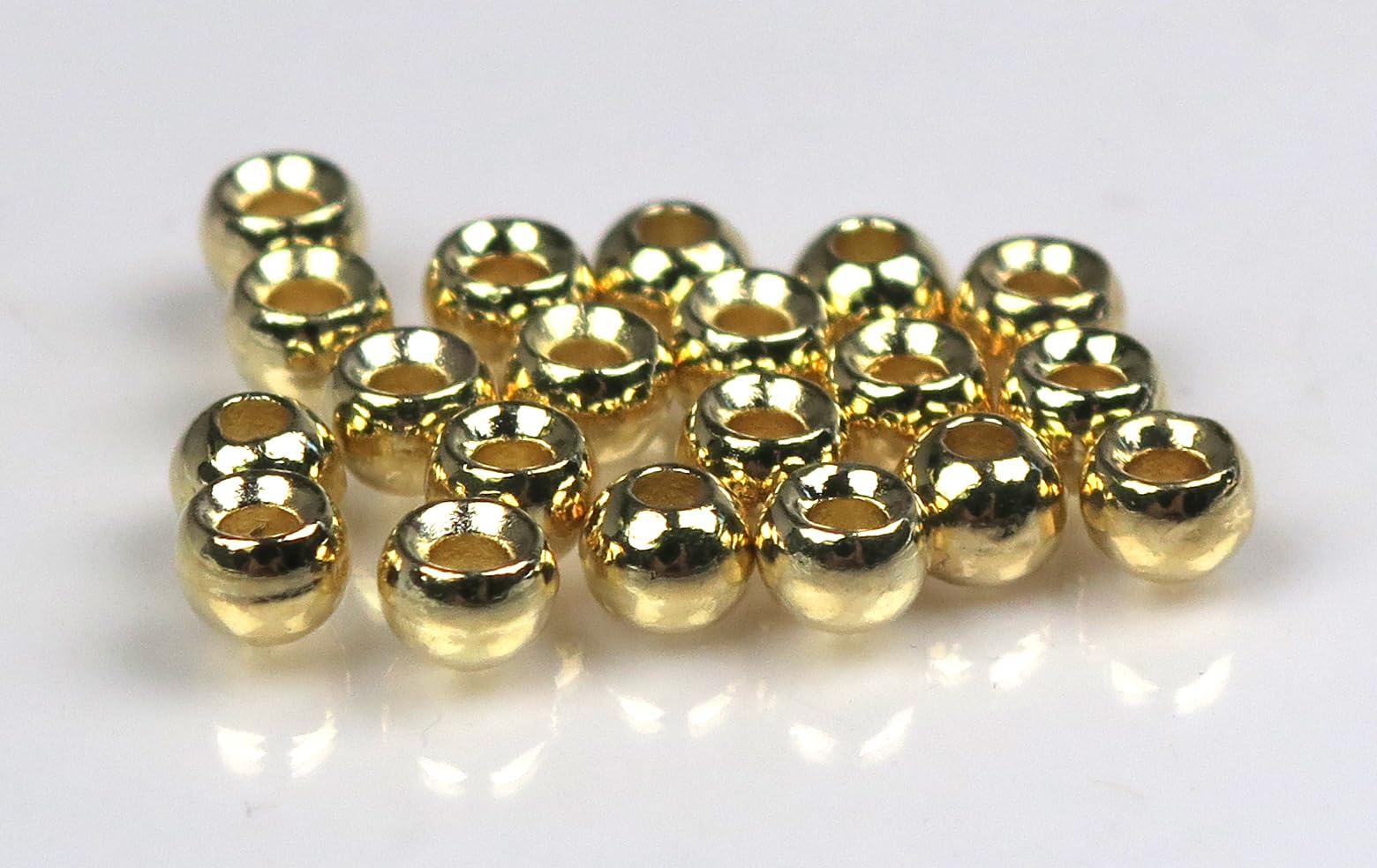 Hareline 20 x TUNGSTEN beads - 2.0mm - 5/64" (0,05g) - GOLD - for fly tying