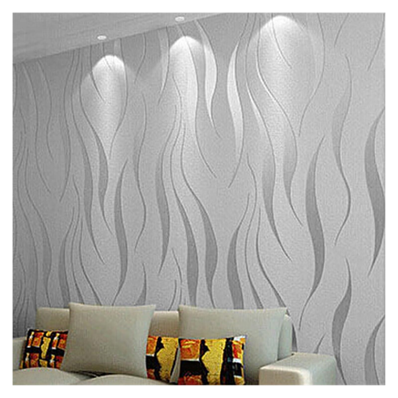 LADFRTYU Wallpaper Modern Simple Striped Wave Pattern 3D Three-Dimensional Non-Woven Wallpaper Living Room Bedroom TV Background Wall