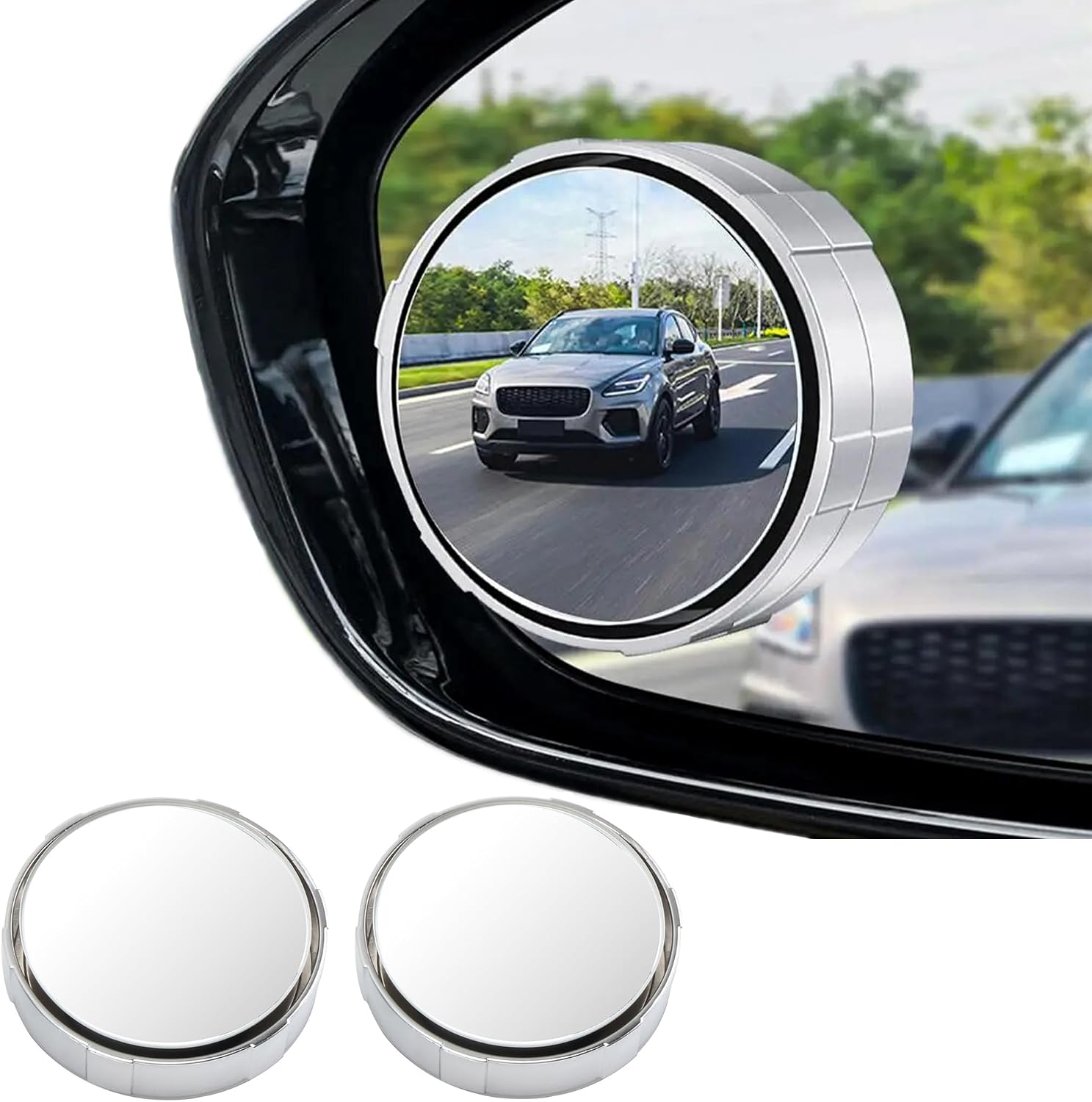 2Pc Blind Spot Car Mirror Convex Rearview Accessories for Improved Traffic Safety