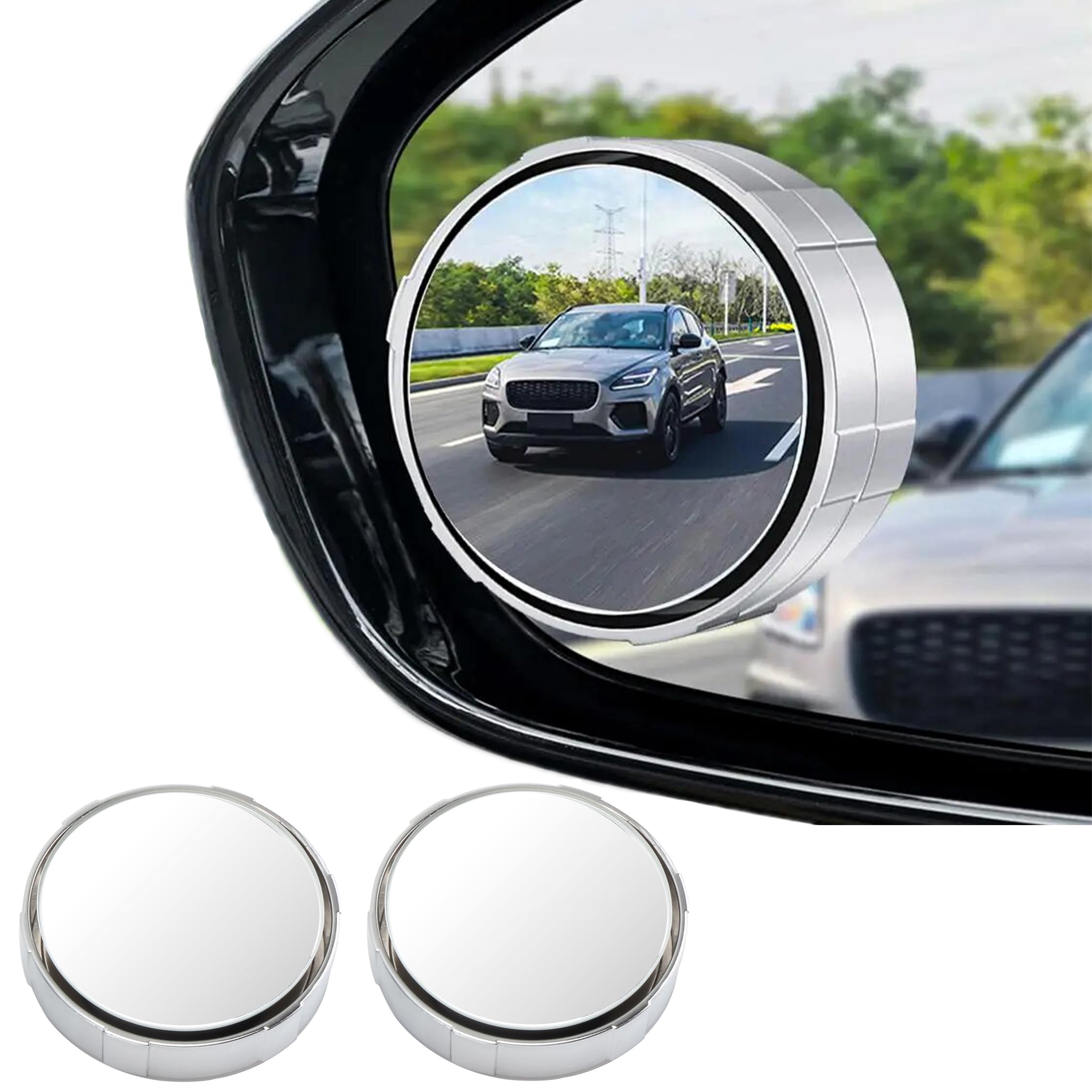 2Pc Blind Spot Car Mirror Convex Rearview Accessories for Improved Traffic Safety