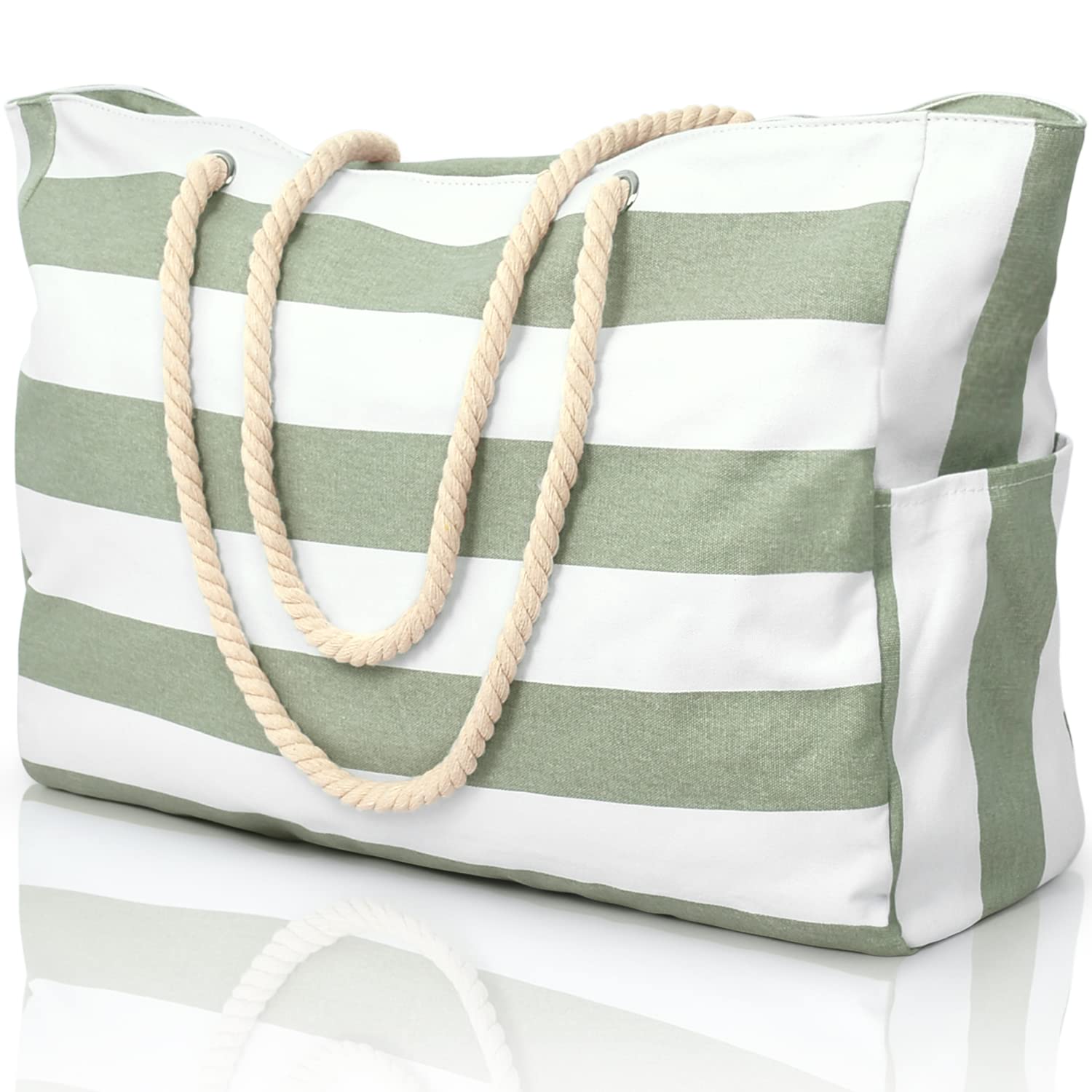oscaurt Beach Bags for Women, Large Waterproof Beach Tote Bag with Zipper Beach Bags Waterproof Sandproof Swim Pool Bag Large Tote