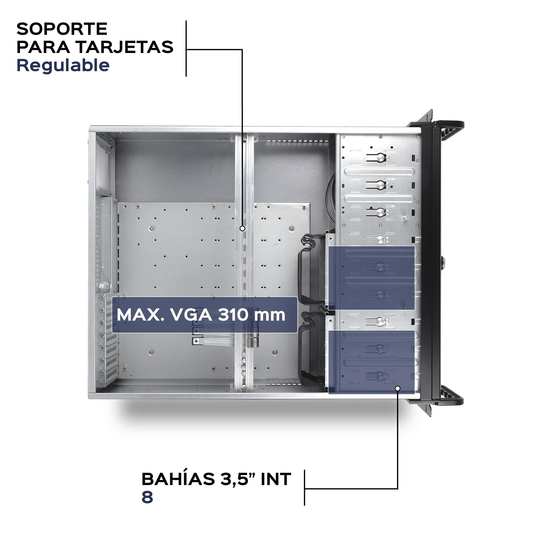 Unykach UK 4129 Caja Rack 19" 4U Negra sin Fuente