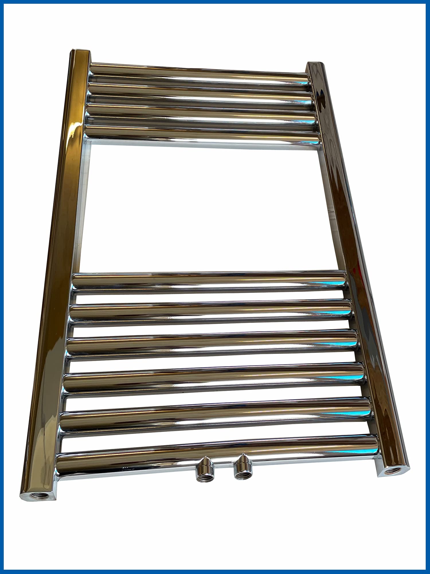 Radiador de baño Lidya, cromado, 300 x 600 mm, recto con conexión central, toallero