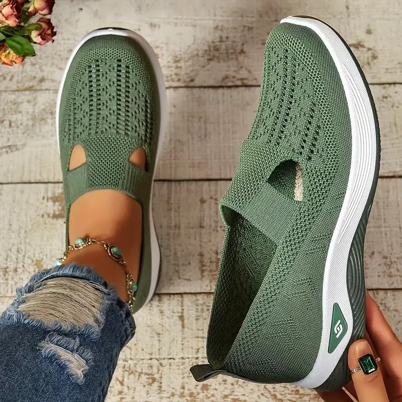 Women's Woven Orthopedic Walking Shoes Comfortable Wide Width Toe Box Slip on Arch Support Sports Shoe for Plantar Fasciitis Soft Soled Anti-Skid Tennis Sneakers3