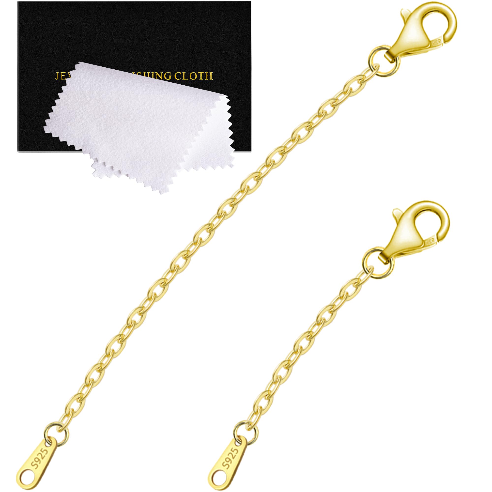 View 1 of ***MISSING PARTS***
VANBARIS Sterling Silver Necklace Extenders for Women Silver Chain Extension Bracelet Extender Sterling Silver Chain Extenders for Necklaces 3 Piece Set (1,2,3 inch)