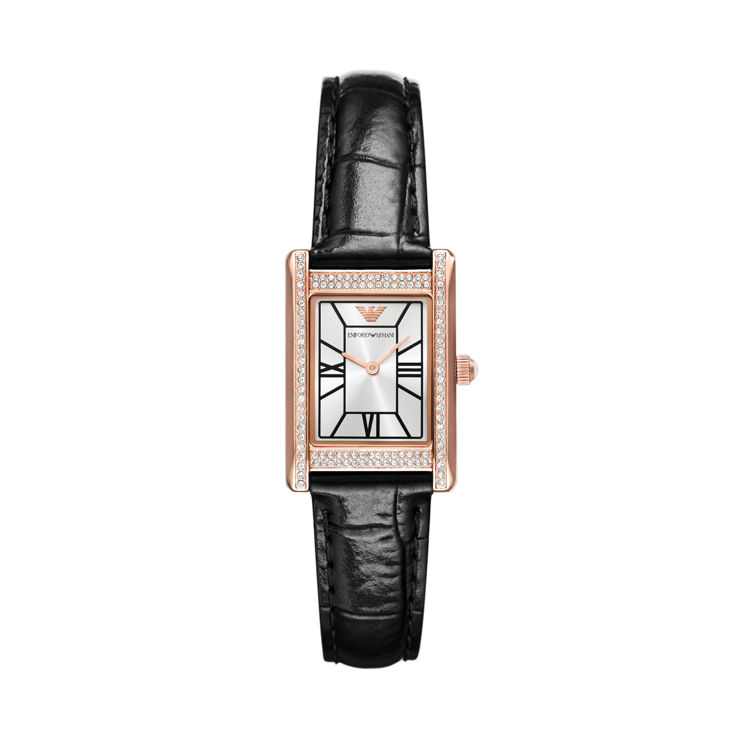 Leather Analog Silver Dial Women's Watch-Ar11624, Band Color:Black-image-16