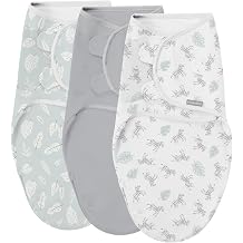SwaddleMe by Ingenuity Easy Change Baby Swaddle in Size Small/Medium, 0-3 Months, 7-14 Pounds, 3-Pack with Easy Change Zipper -Zebra Botanical