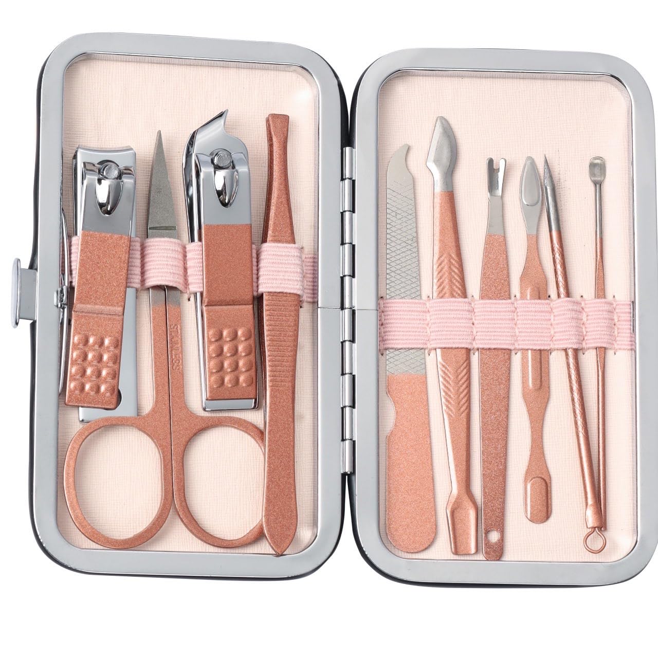 KLOY 10-in-1 Manicure & Pedicure Kit for Men & Women | Travel Grooming Set with Premium Stainless Steel Tools | Nail Cutter, Scissors, Tweezer, File & More | Compact, Stylish & Unisex Design-picture-27