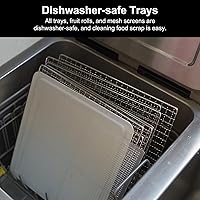 Vista 4 de CROWNFUL Bandejas para máquina deshidratadora de alimentos de acero inoxidable, acero inoxidable de grado alimenticio, secadora para carne seca