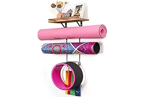 Bikoney Yoga Mat Holder Wall Mount for Home Gym