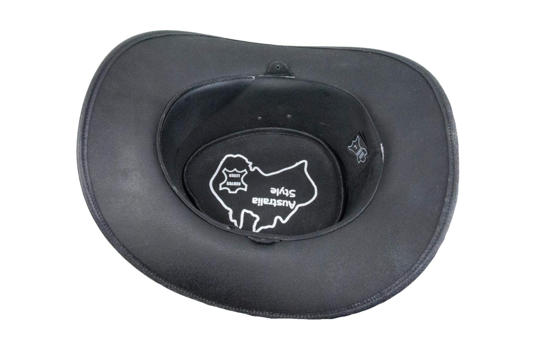 Black Jungle Kimbolton - Chapeau de Cowboy en Cuir - Chapeau de Western - Chapeau Australien