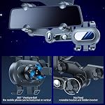 Support de téléphone de voiture rétroviseur – 1PC 360° Rotation & Montage universel réglable pour téléphones intelligents, accessoires multifonctions pour voitures, conception antidérapante sécurisée, convient à la plupart des appareils mobiles