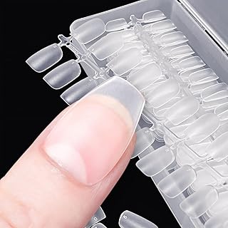 COLORBIRD ネイルチップ 超薄 ショート クリア サンディング 自然なフィット感 つけ爪 (バレリーナS, 300pcs)