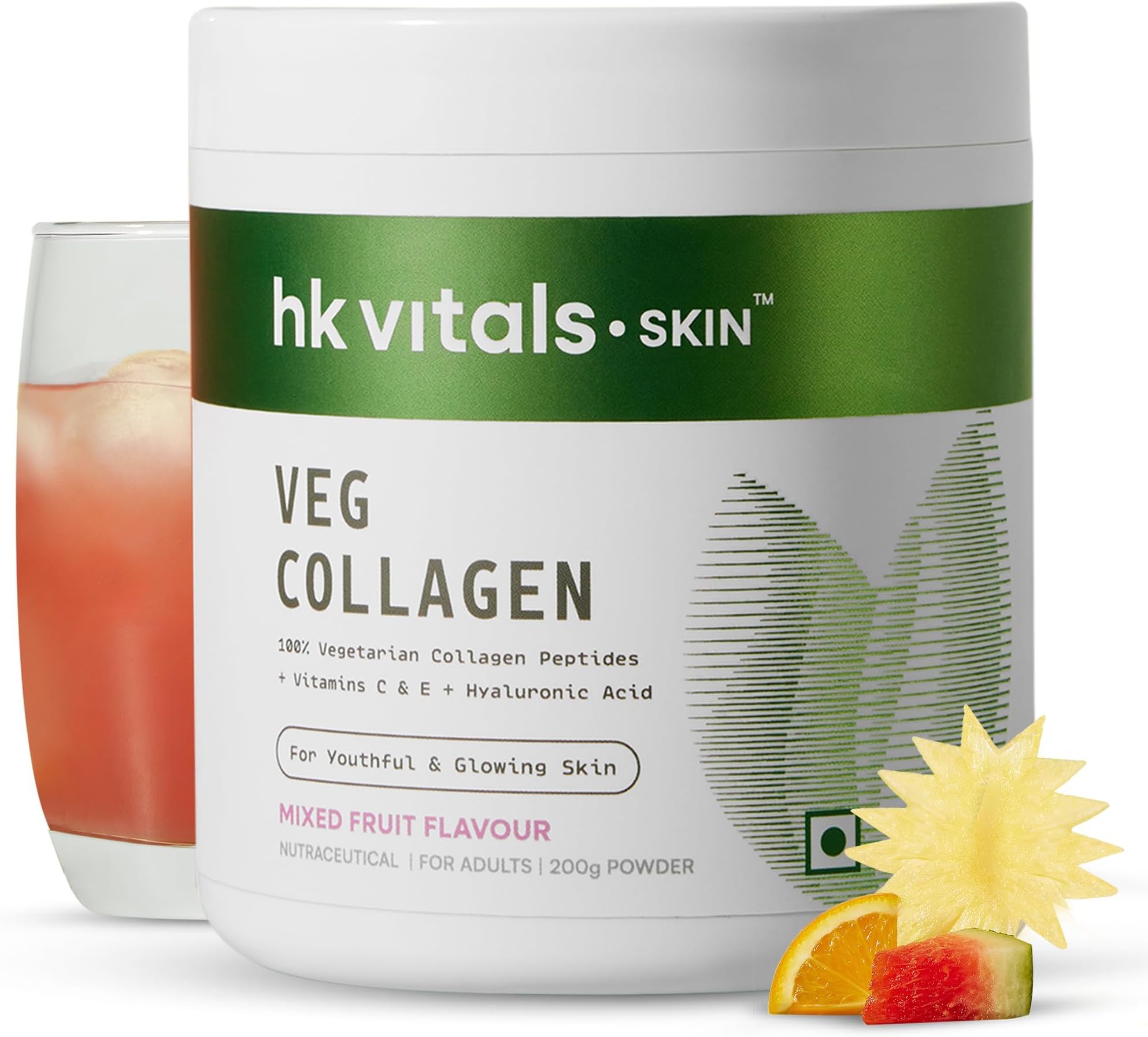 Veg Collagen Supplement Powder, Mixed Fruit, 200g