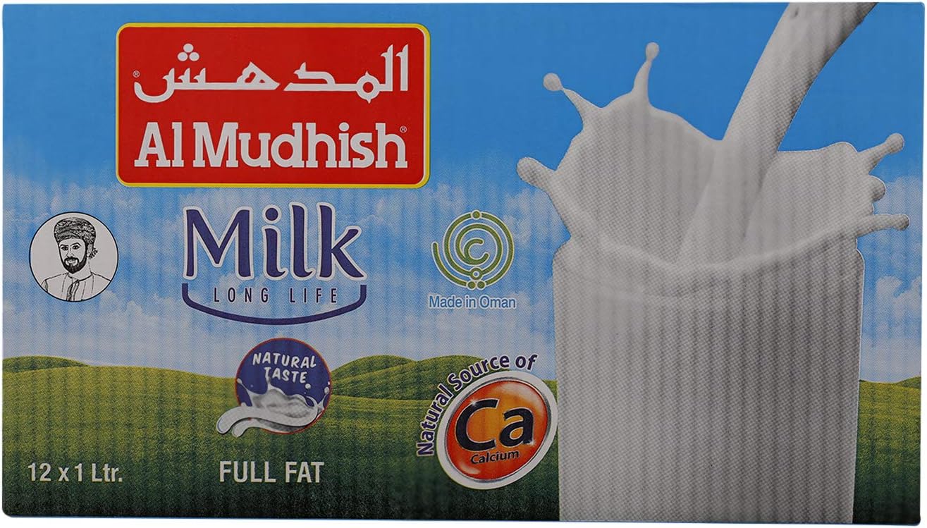 UHT Full Fat Milk, 1 L (Pack of 12)