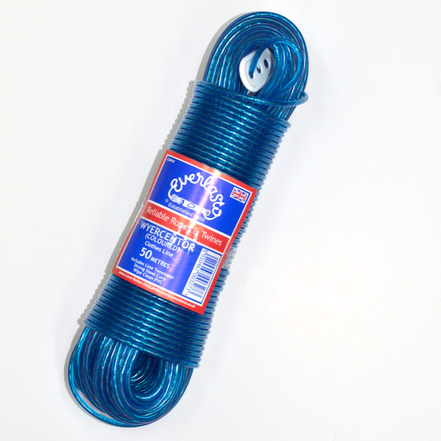 Quality Everlasto 10m 'Wyercentor' Steel Core Clothes/Washing Line 3.5mm Thick - Blue
