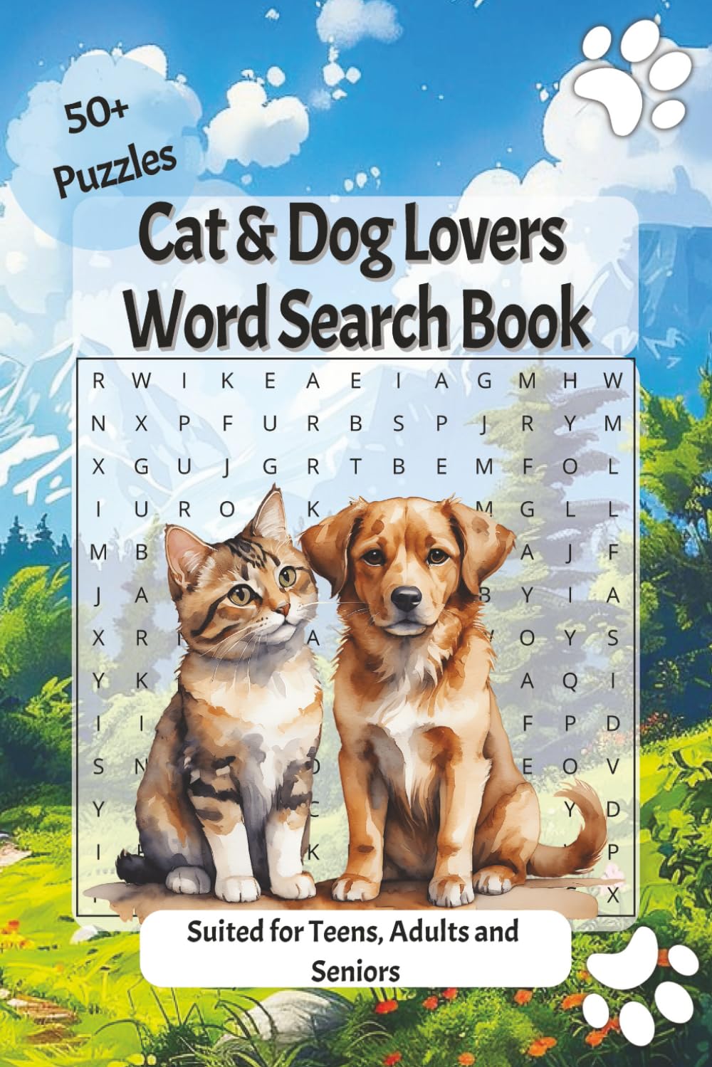 Dog and Cat Lovers Word Search Book: Paws & Whiskers Word Search Activity Book Featuring Cats, Dogs, Breeds, Toys | 6x9 Inches, 110 pages 50+ Puzzles for Teens, Adults and Seniors