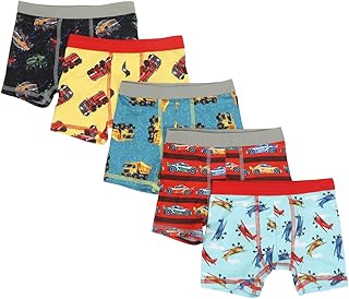 Vehículos AOP - Paquete de 5 calzoncillos tipo bóxer para niños pequeños, tallas 2T-5T