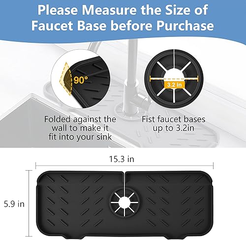 Miniatura 2 de Tapete de silicona para grifo de cocina, protector contra salpicaduras de fregadero, almohadilla de drenaje del fregadero detrás del grifo,