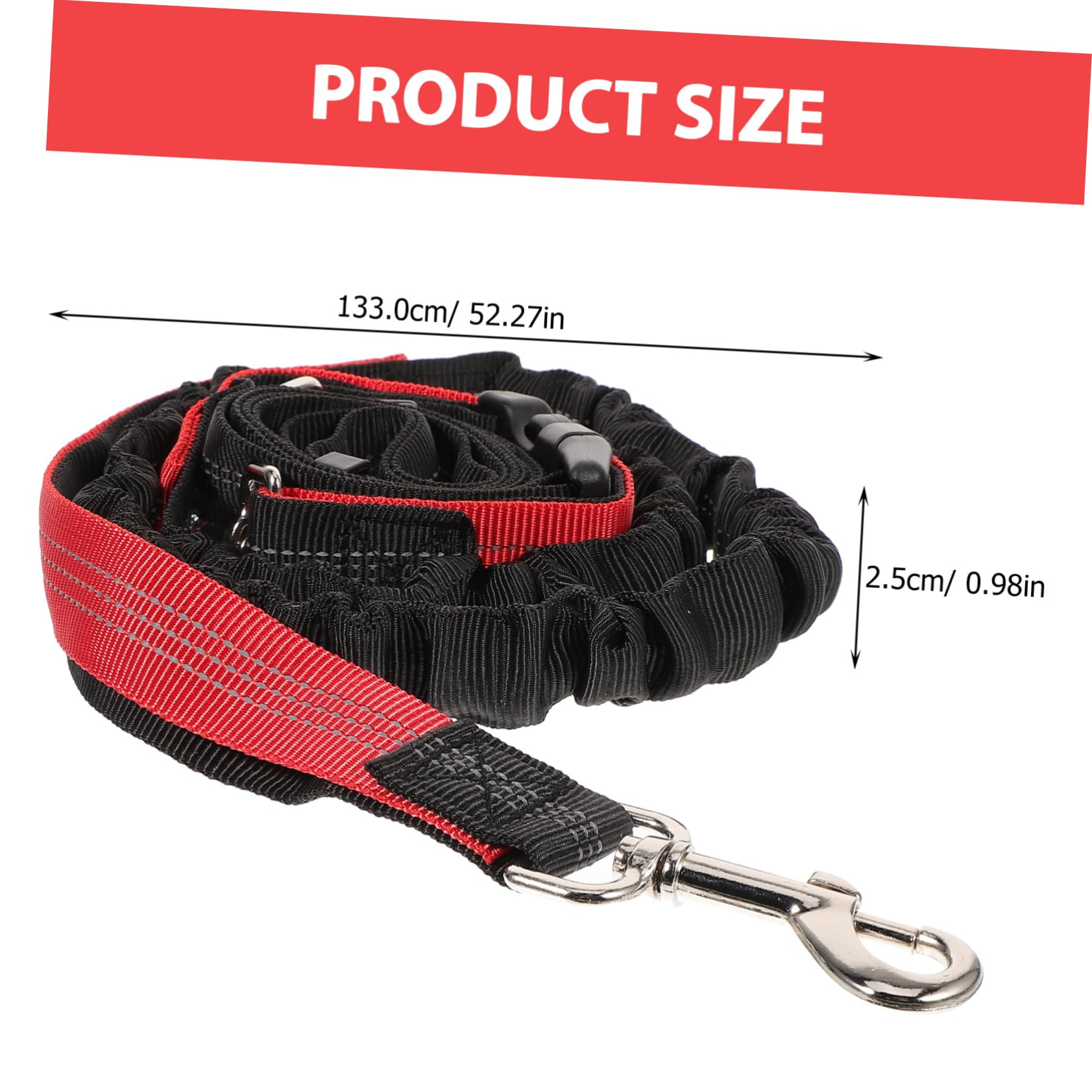 Happyyami Adjustable Dog Leash for Running Walking Training Hands Waist Harness Reflective Design for Nighttime Safety for Hiking Jogging with Your Pet