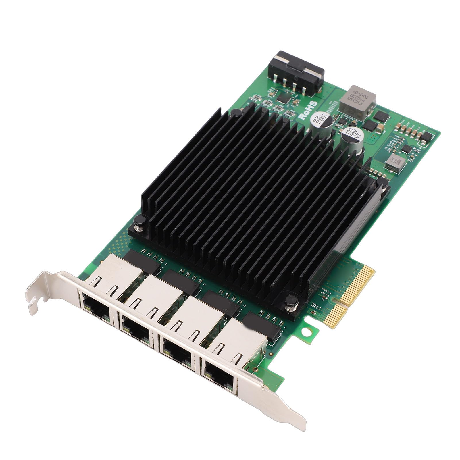 Scheda di Rete PCIe PoE a 4 Porte Scheda Gigabit Ethernet da 2,5 G, di Rete di Dissipazione del Calore a Bassa Latenza con Chip I226, Adattatore Ethernet PCIe, Ideale per Server, Giochi e