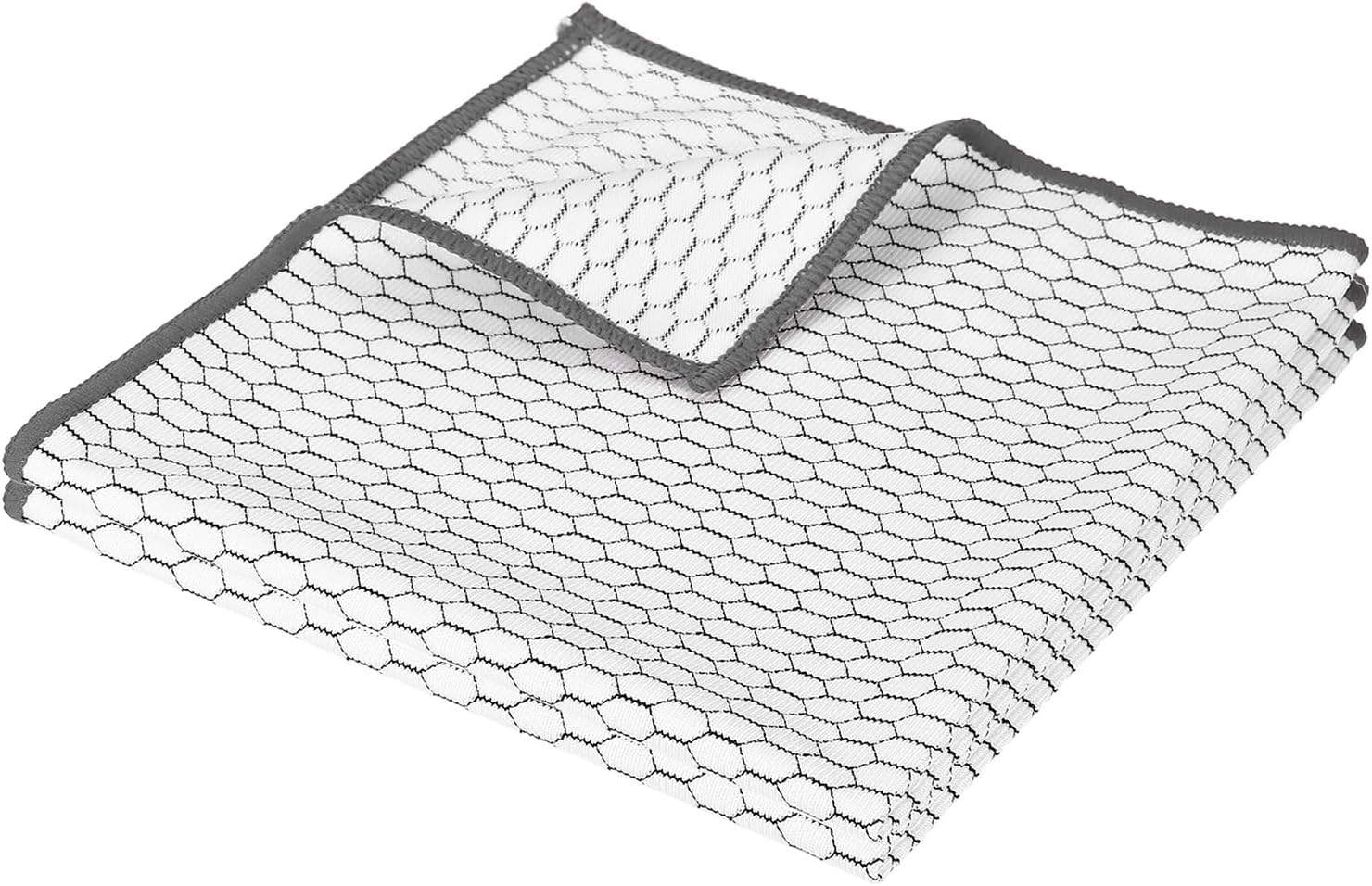 PATIKIL 16 x 16 Inches Fish Scale Microfiber Cloth, 2PCS Ultra Absorbent Streak Lint Free Cleaning Towels Polishing Glass Drying Towel for Mirror Window Kitchen Cars Dish, Grey