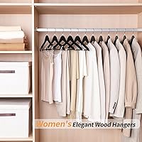 Vista 5 de Yaxa Basics Perchas de madera para trajes, paquete de 30, color negro