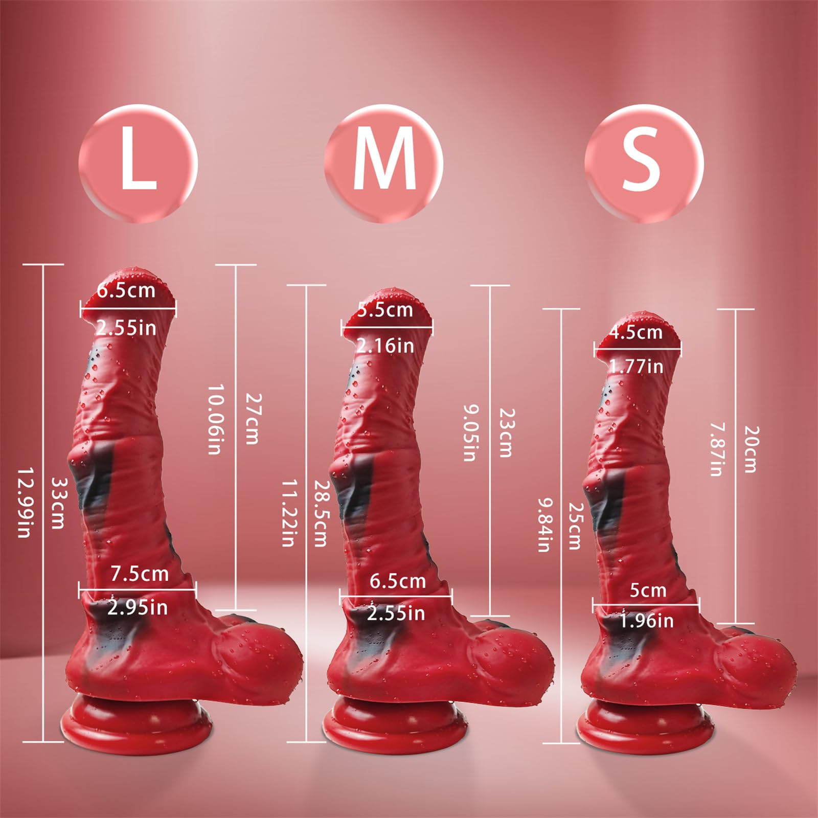 Dildo extra large mostro fantasia animale cavallo pene silicone anale plug anale dildo classico dildo for donne uomini(L)
