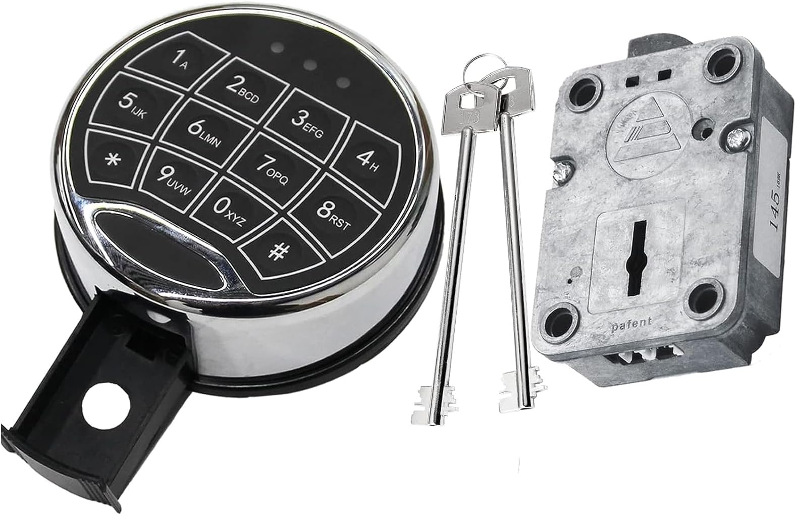 Chrome Electronic Safe Lock Replacement Keypad with Solenoid Lock, Fit