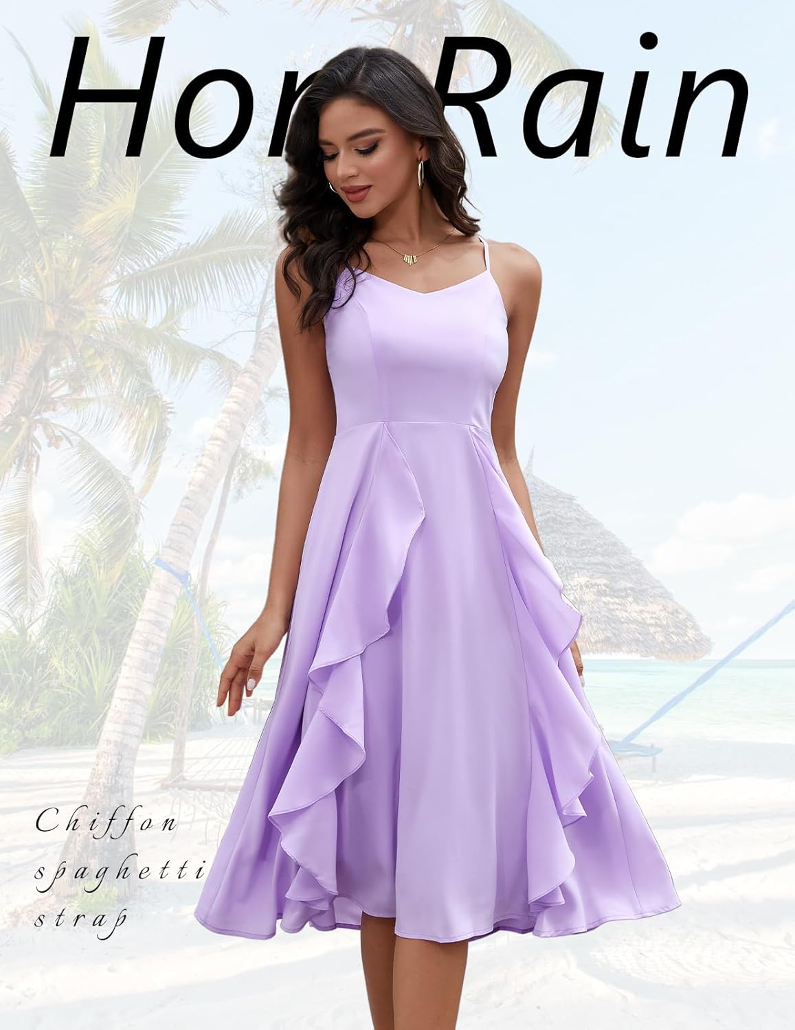 HomRain Women's Cocktail Tea Party Beach Dresses Formal Graduation Wedding Guest Chiffon Summer Evening Elegant Dress 2025 - Image 3