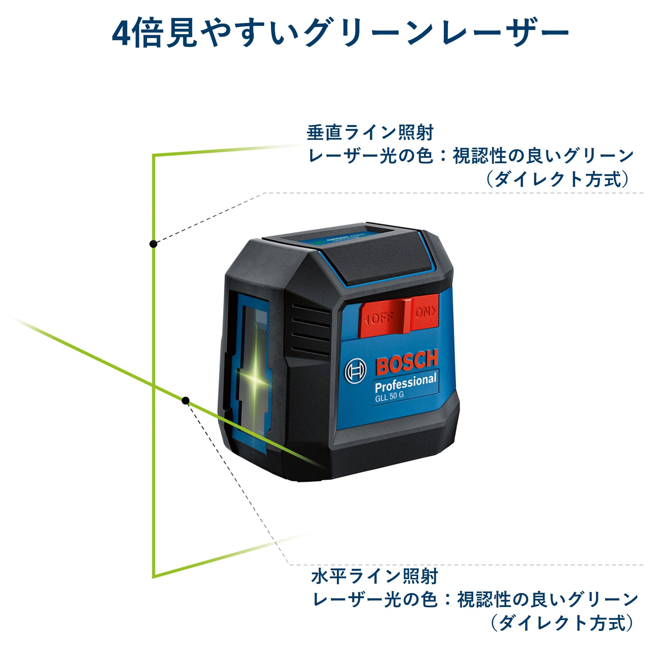 Amazon | BOSCH(ボッシュ)クロスラインレーザー GLL50G | レーザー墨出し器
