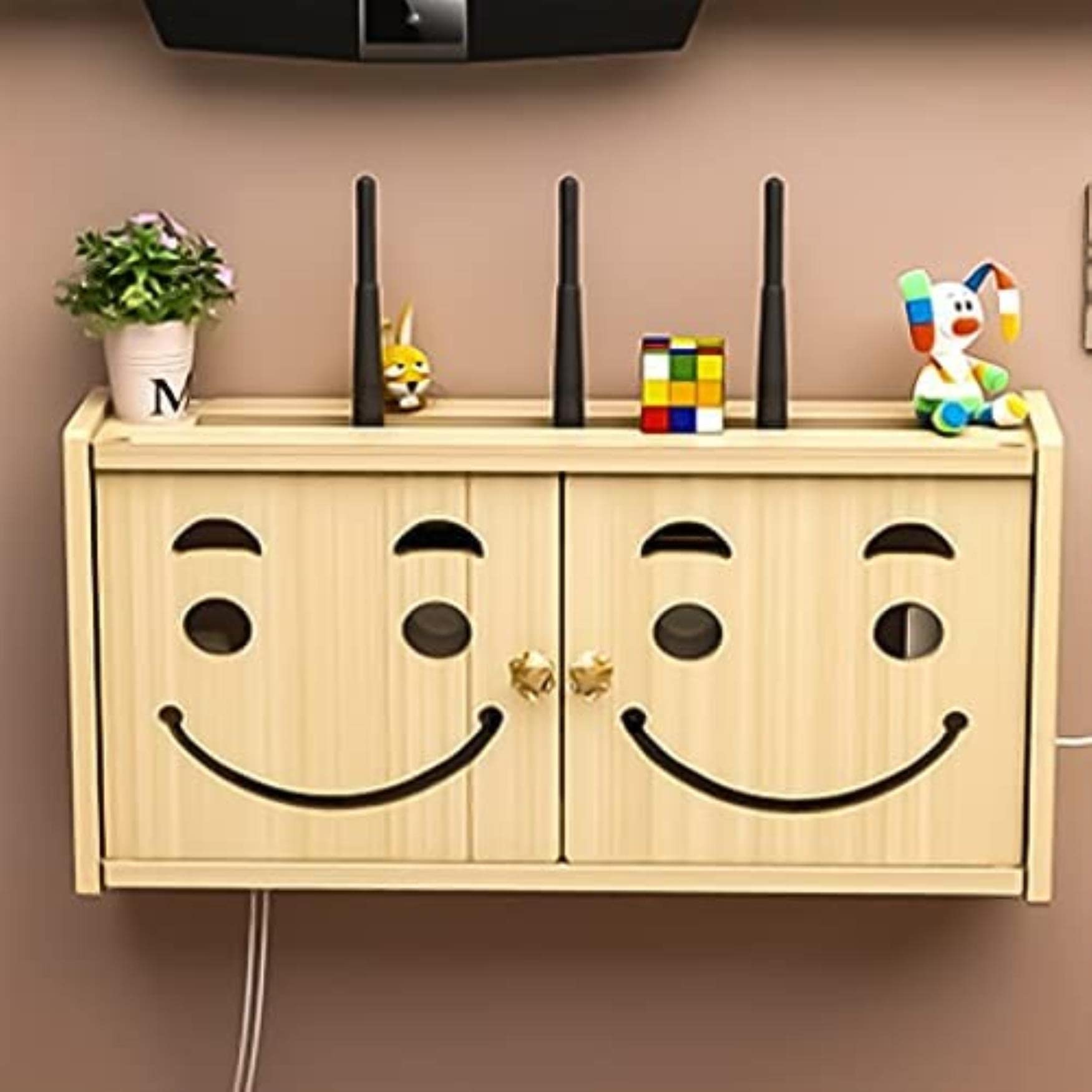 Pudełko do przechowywania routera, router Uchwyt naścienny routera Dekoder telewizyjny Półka na akcesoria TV Stelaż dekodera TV Skrzynka do zarządzania kablami Łatwa instalacja ()