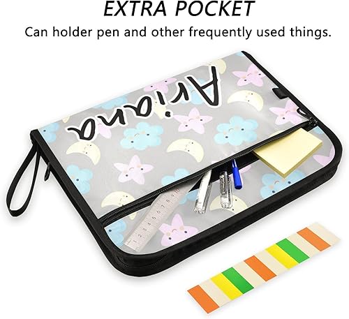 Miniatura 2 de Custom Gray Star Moon Expanding File Folders 13 Pockets Accordion File Folder with Labels Personalized Document Folder Organizer for Home Office