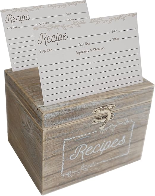 Dekali Designs Rustic Recipe Box and Cards and Dividers