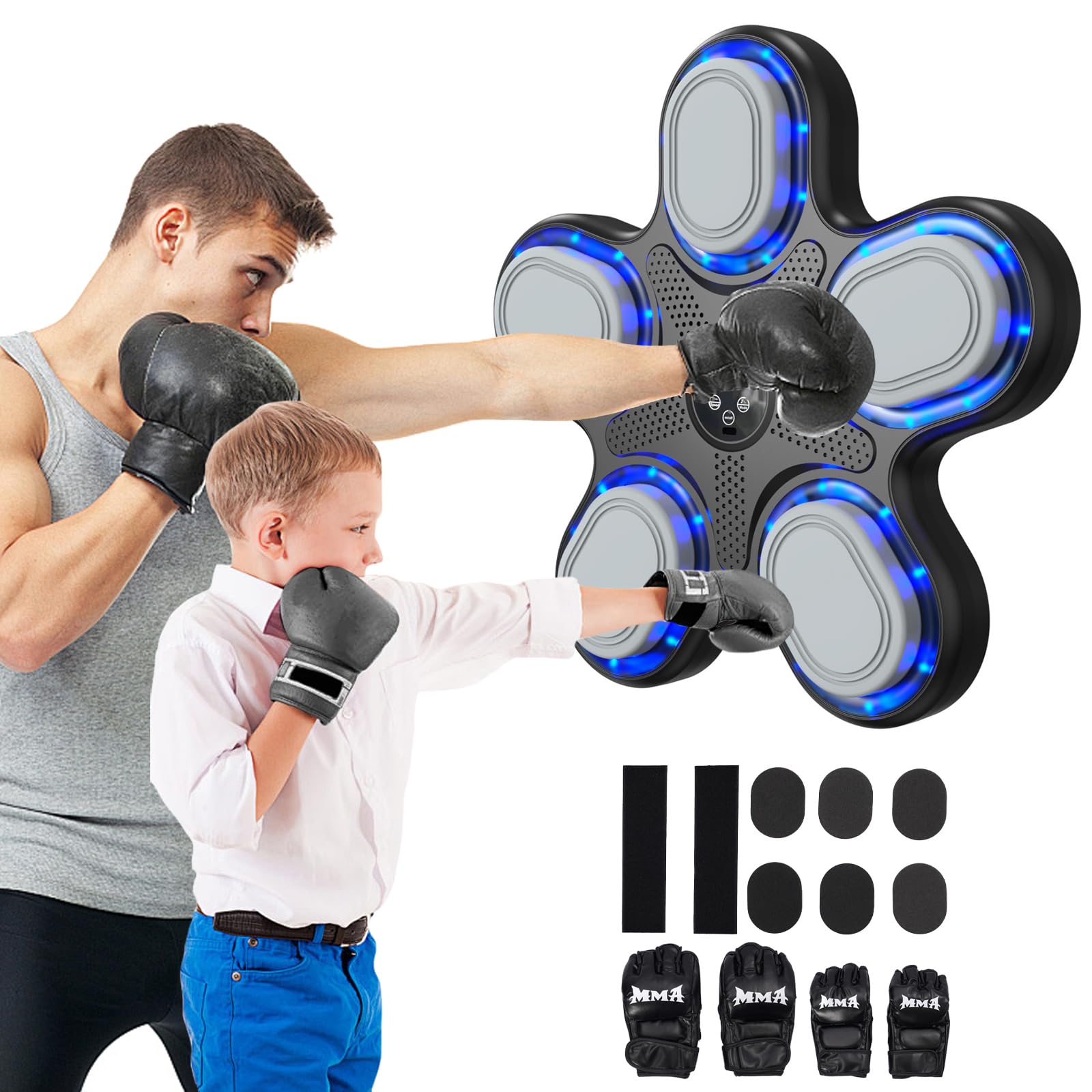 Ark miido Music Boxing Machine, Wall Mounted Smart Musical Boxing Machine with Gloves, Workout Punching Machine for Home, Training Equipment for Adult Kid Exercises