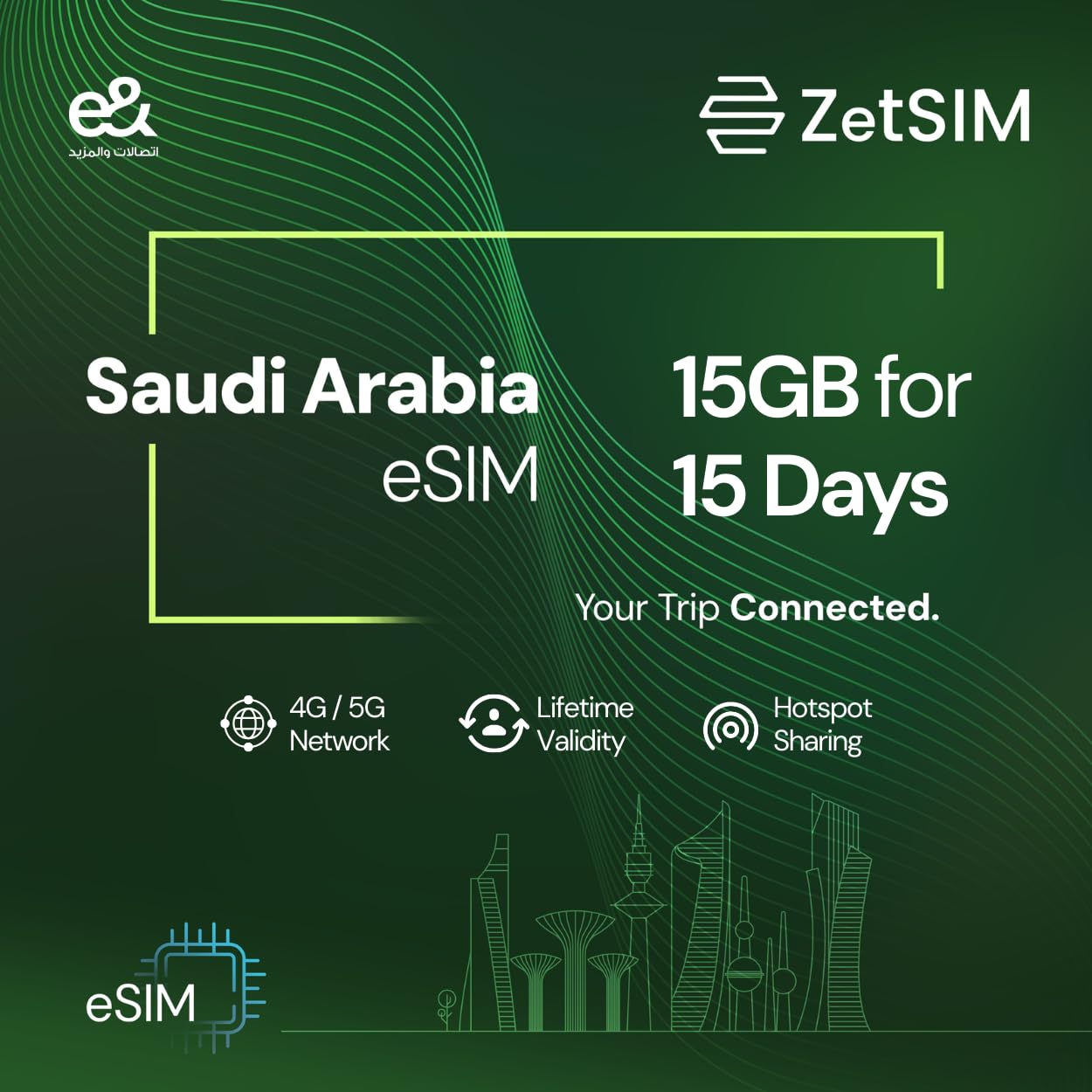 Saudi Arabia eSIM | 7 Days Unlimited Data | 4G/5G High-Speed Data | One SIM for Lifetime | Instant QR Activation | Easy Top-Up via App | Hotspot Sharing Suppoted (15GB for 15 Days)-picture-27