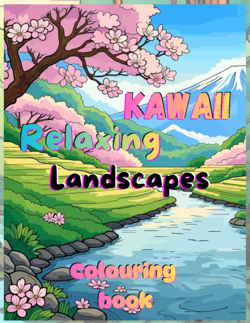Kawaii Relaxing Landscapes coloring book: Relaxing book