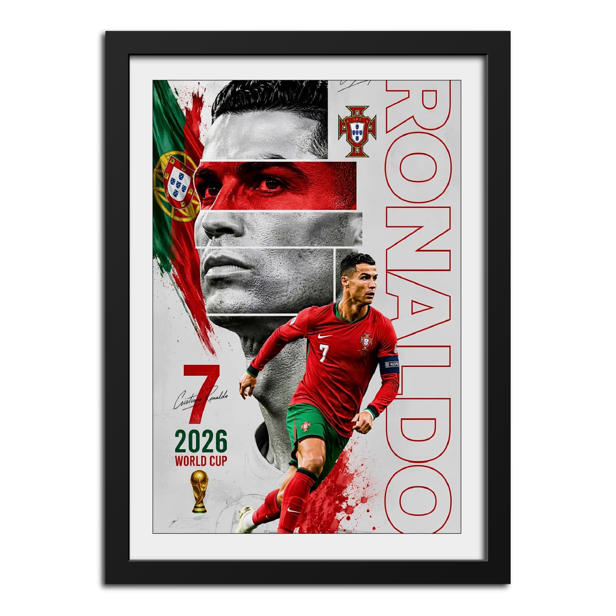 inspire TA Cristiano Ronaldo Legend World Cup 2026 Poster Framed Laminated Poster Wall Hanging Wooden Photo Frames 12 X 9 Inches-image-31
