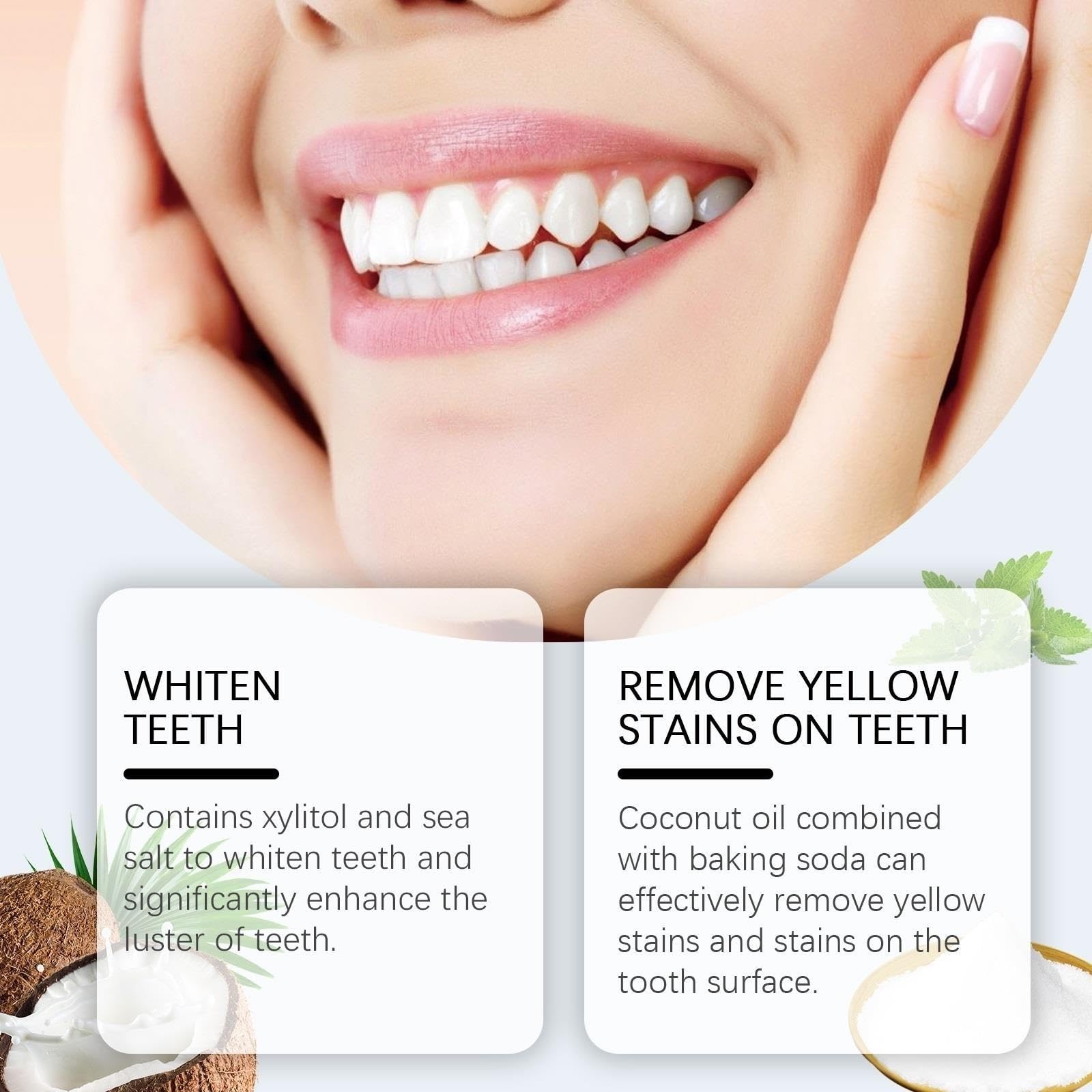 Compresse Di Dentifricio Masticabili For La Protezione Dello Smalto Sbiancante Alito Fresco 60+ Conteggi(3PCS)
