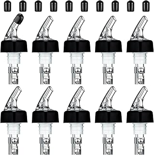 Automatic Measured Bottle Pourer Spout Bottle Pourer Liquor Bottle Pourers Bottle Jigger Spirit Measure Pourer, 1 oz/ 30 ml (Clear, Black, 20 Pieces)