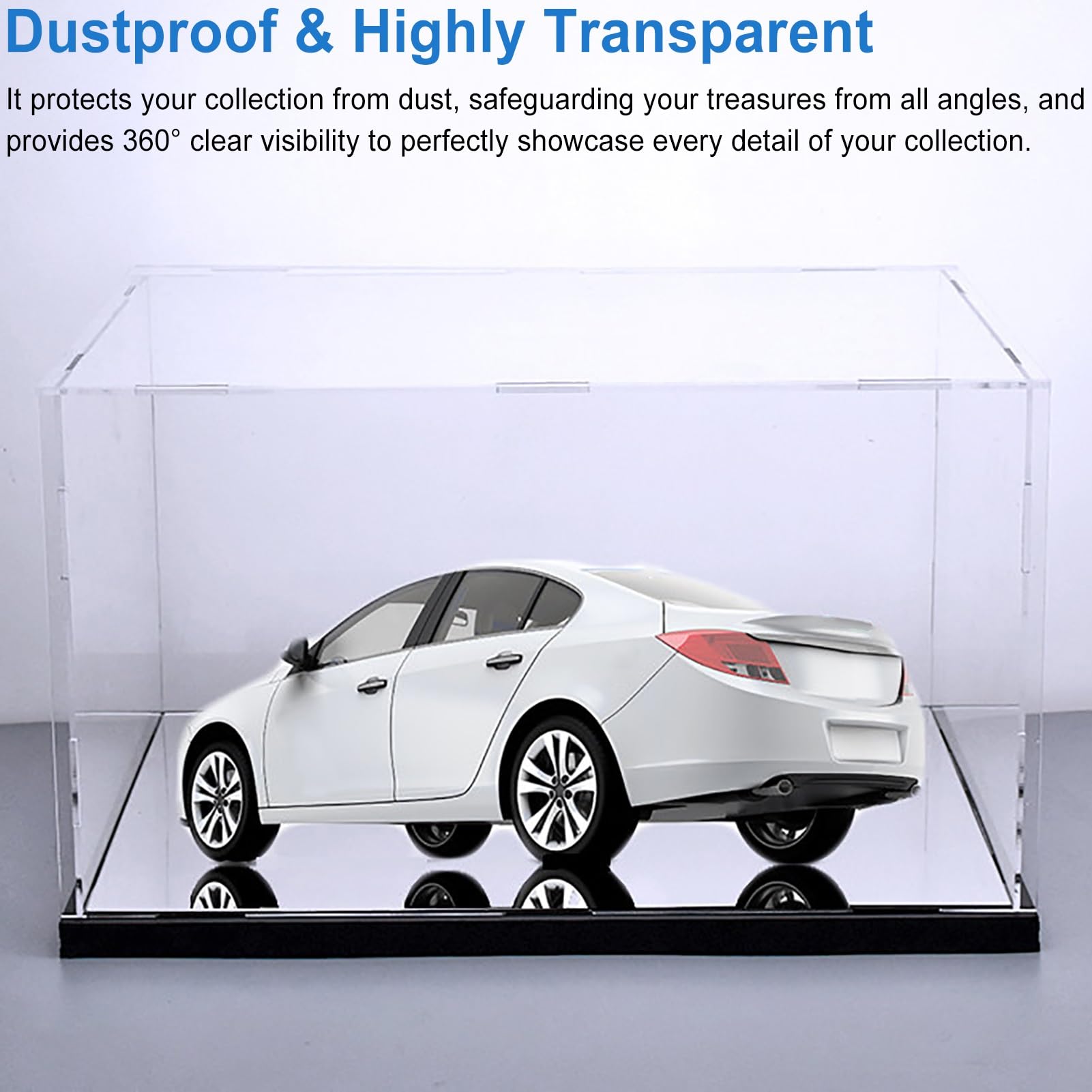 Teca Plexiglass Vetrina in Acrilico Trasparente per Modellini di Auto, Contenitori in Acrilico con Base Rimovibile, Vetrine Decorative per Figurine da Usare in Casa(40x45x10cm (16x18x4"))