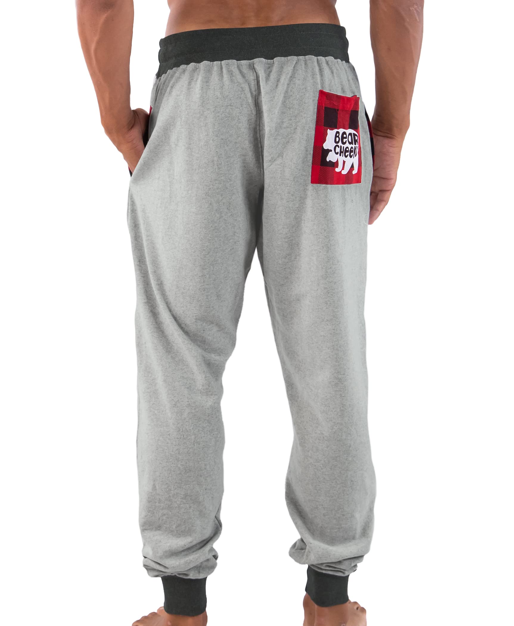 Lazy One Men's Bear Cheeks Jogger Jogger Sweatpants, Cozy, Warm, Pockets, Medium