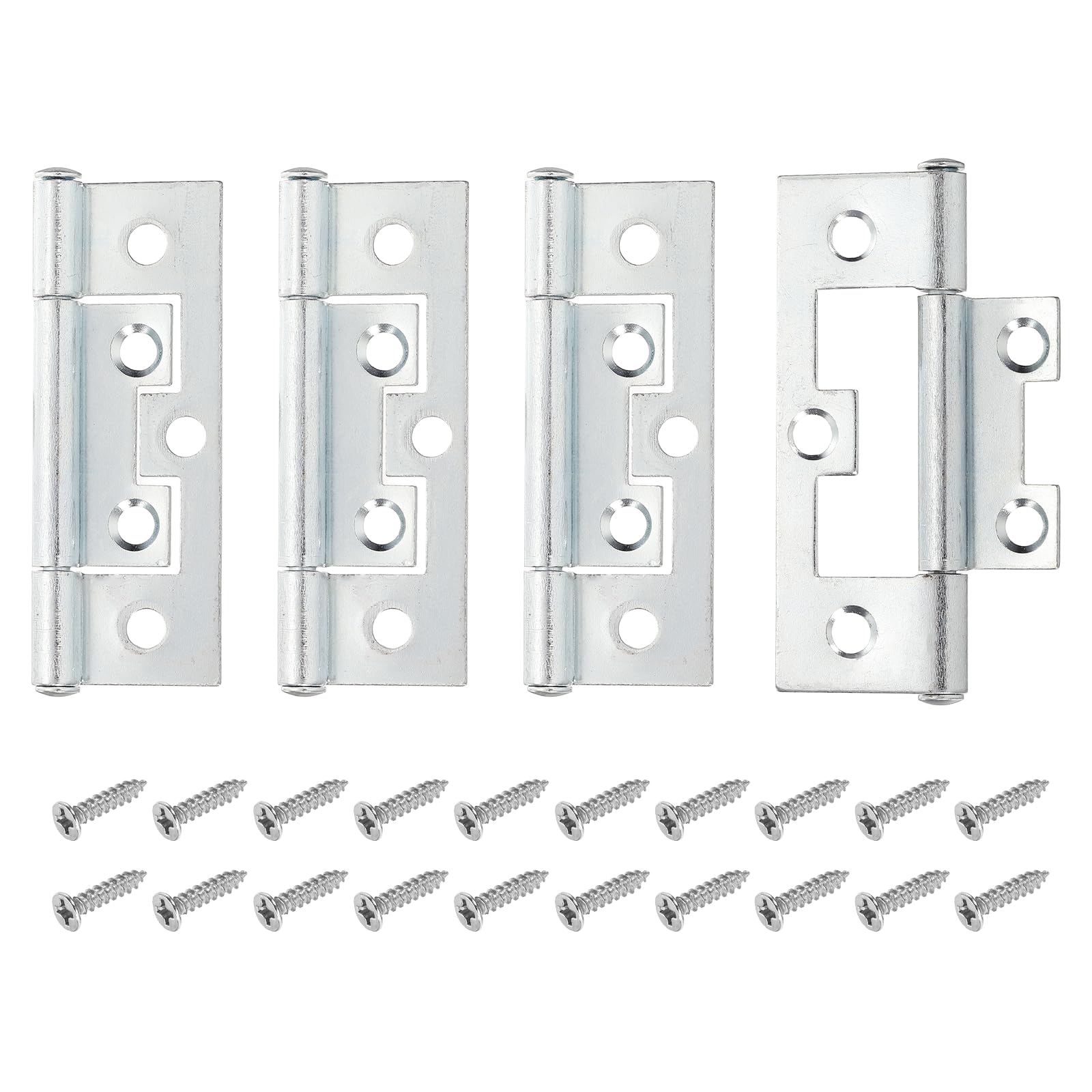 sourcing map 4Pcs 6.5 x 3.5cm Non Mortise Butterfly Hinge Zinc White — image 1