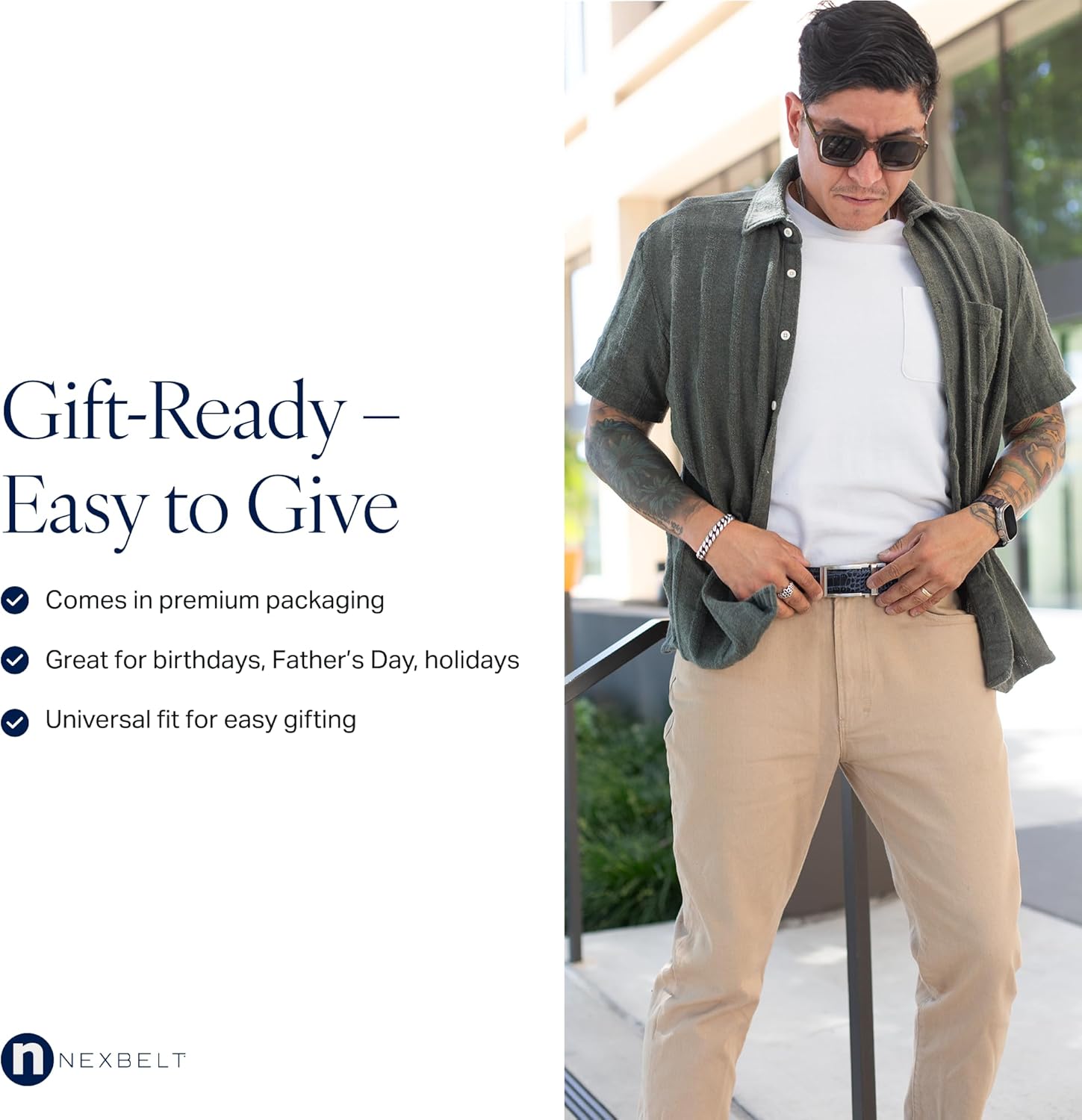 Nexbelt Cayman V2 Ratchet Belt for Men – Adjustable 1 3/8" Strap - Cut-to-Fit - Luxury Golf & Dress Belt - Image 5