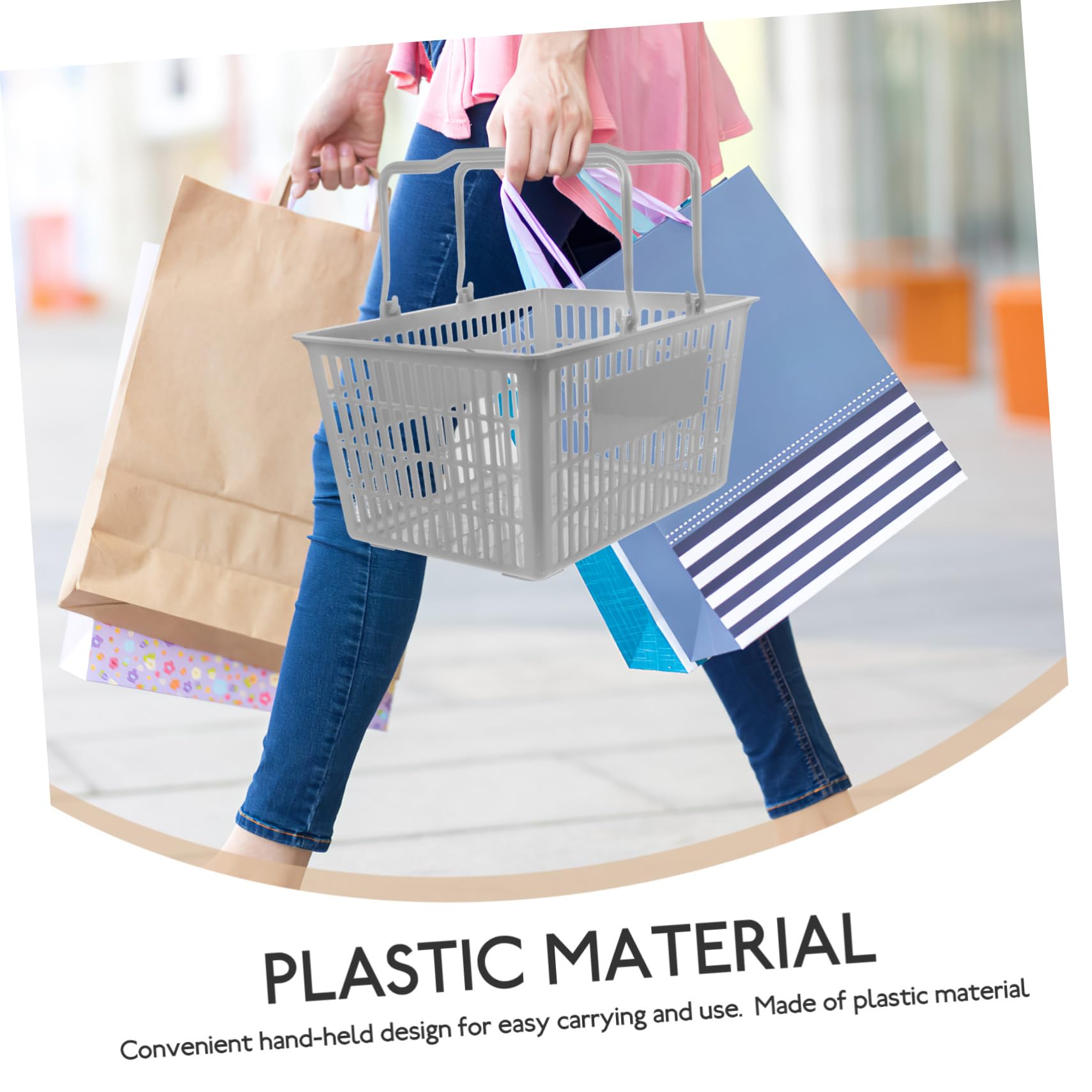 SOLUSTRE Einkaufskorb aufbewahrungsdose storage boxes storage baskets cosmetic organisers Modeerscheinung Kosmetik Korb aus Kunststoff Picknickkorb kleiner Korb Aufbewahrungskorb Plastik