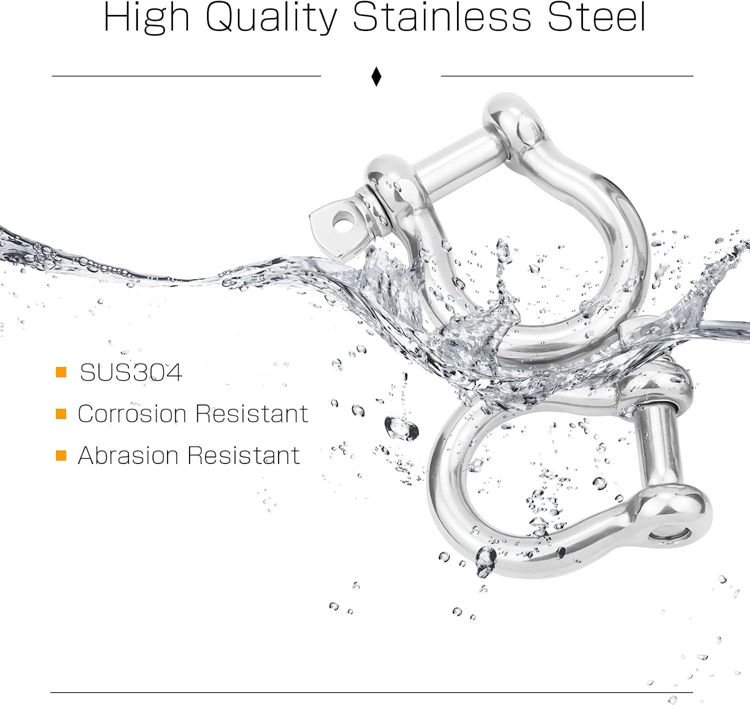 Heavy Duty Chain Shackle Stainless Lifting Load Pin Shackle Anchor Bow Marine Ring Shackles Steel Screw Outdoor