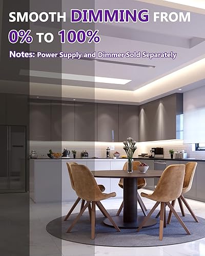 Miniatura 4 de HitLights COB - Tira de luces LED de color blanco neutro 4000K, 32.8 pies, alta densidad, 24 V, 5120 LED, 350+ LMFT, CRI 90+, IP30, iluminación para