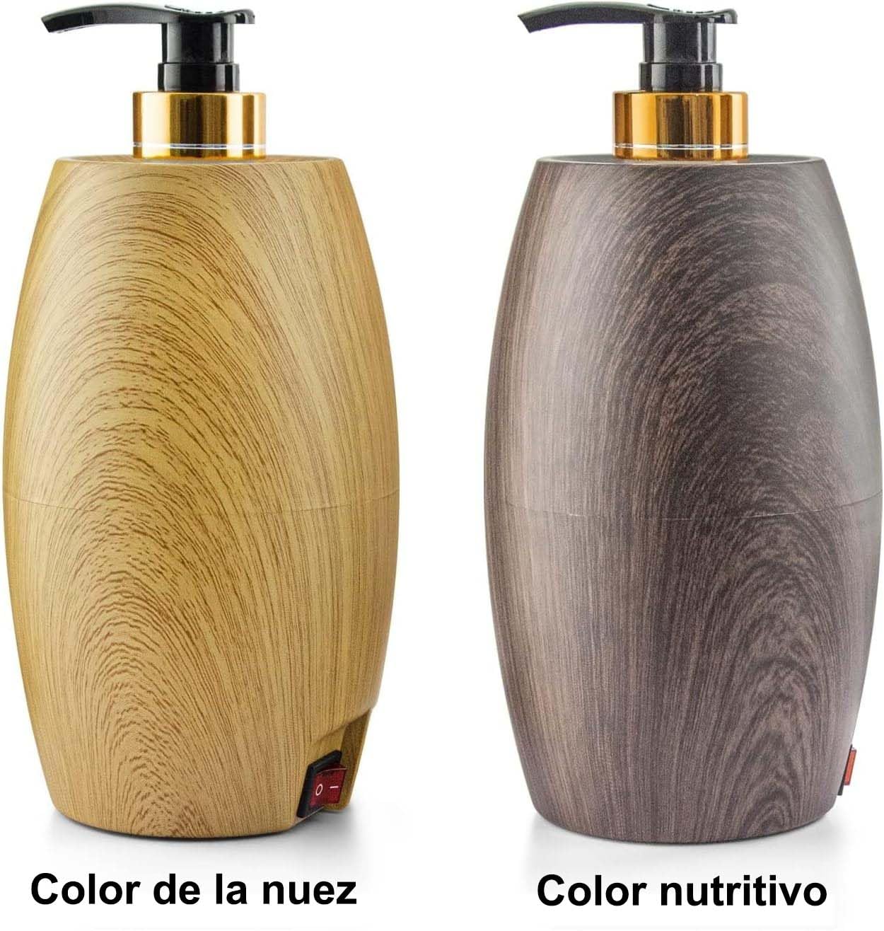 Elitzia Massaggio Olio Scaldabagno Lozione Warmer 131 ° F Temperatura costante con Bottiglie Pompa di Plastica Massaggio Olio Riscaldatore per Creme Gels & Oli Essenziali ETOH843N (noce)